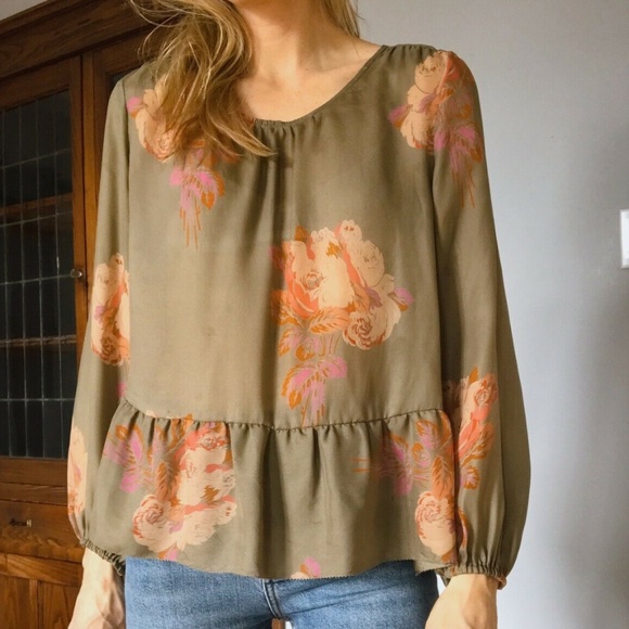 The Great Printed Silk Boho Top Size M - Picture 2 of 9